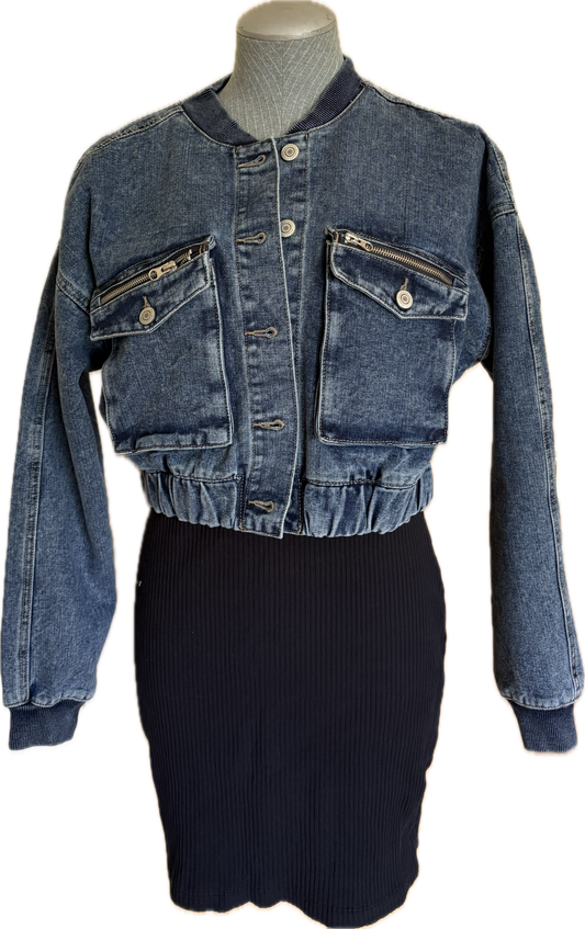 Sports Denim Knit Jacket
